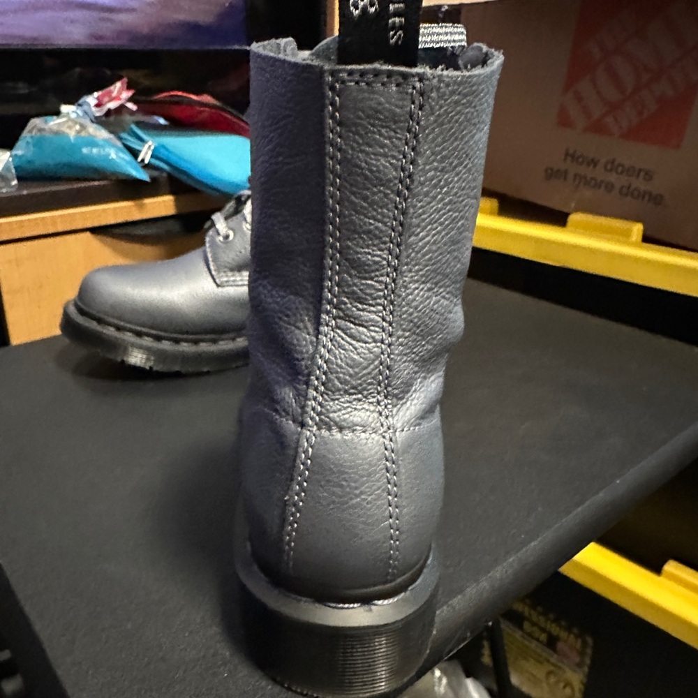 Dr. Martens Navy Leather Boots - Picture 5 of 14
